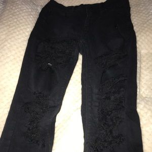 Express black ripped jeans